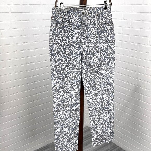 Abercrombie Fit Jeans Women 8R/29 Blue Wave‎ Waves 90s Straight Ultra High Rise - Picture 1 of 11